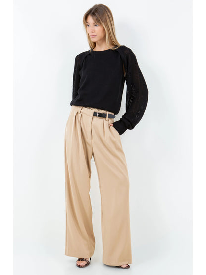 Ruby & Jenna Women's Bolero Eyelet Crewneck Sweater