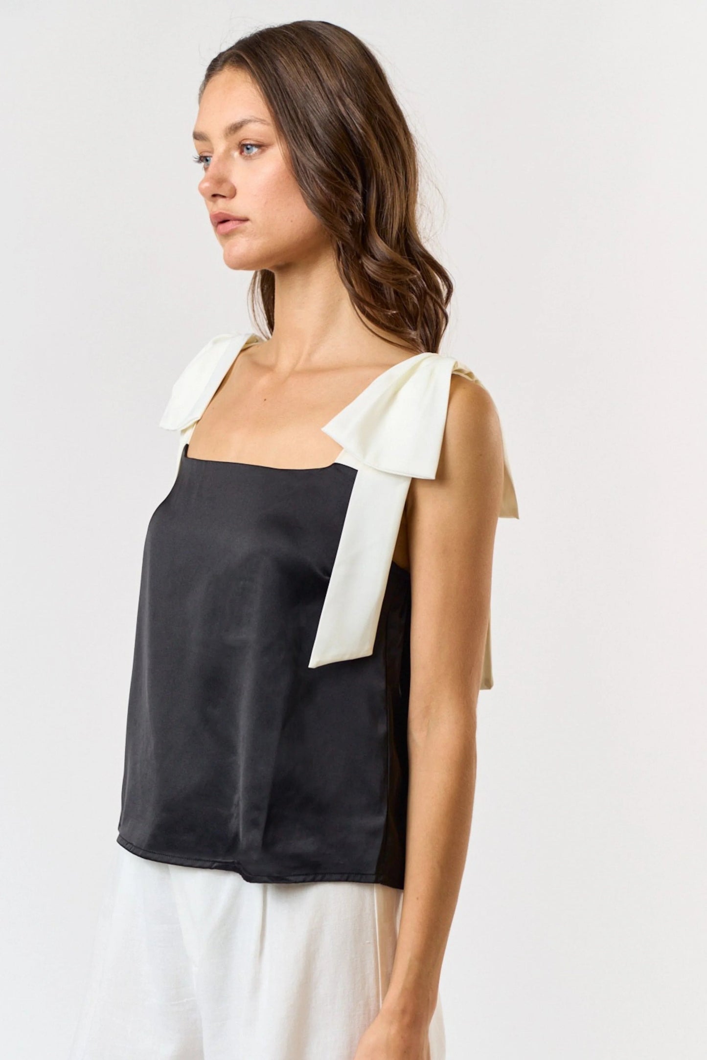 Ruby & Jenna Women's Bow Strap Blouse