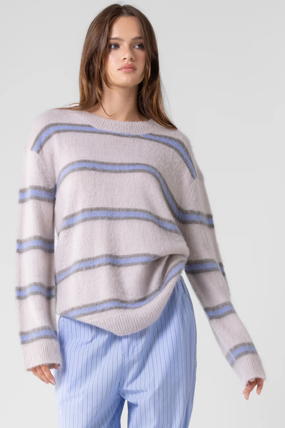 Ruby & Jenna Women's Oversized Stripe Sweater
