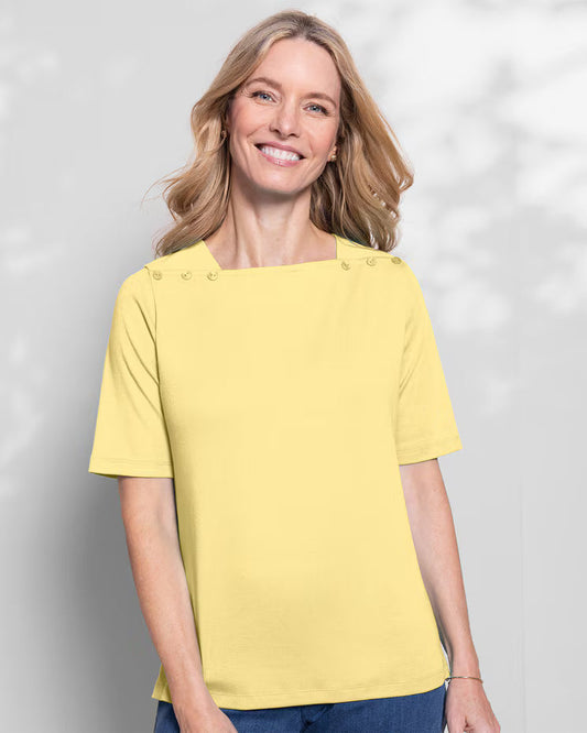BLAIR Coastal Cotton Solid Square-Neck Tee (Petite) 2 - x4