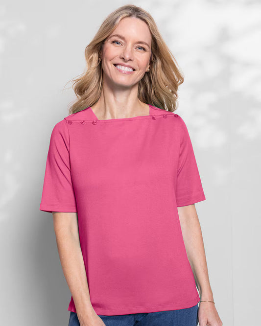 BLAIR Coastal Cotton Solid Square-Neck Tee (Womens Plus) 3 - x4