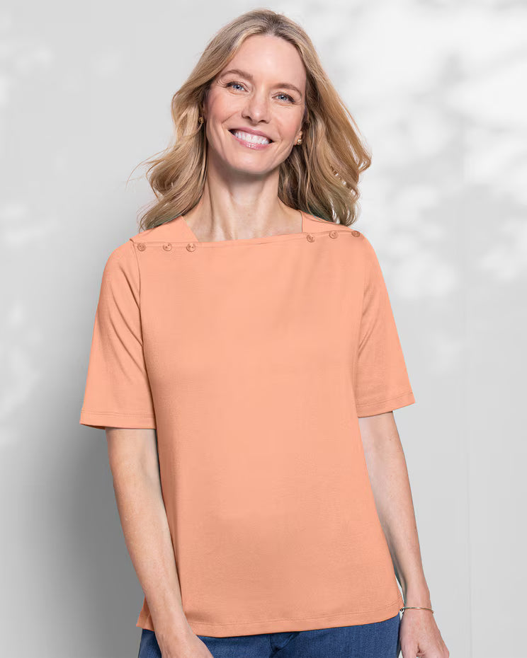 BLAIR Coastal Cotton Solid Square-Neck Tee (Petite) 2 - x4