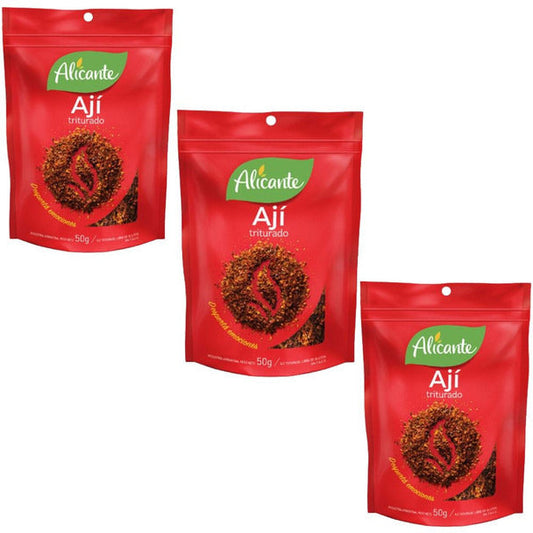 Pampa Direct Alicante Ají Triturado Ground Chilli Spice, 50 g / 0.88 oz zipper pouch (pack of 3)