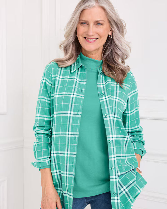 BLAIR Women's Tops Super-Soft Flannel Shirt 1 (Petite) - x6