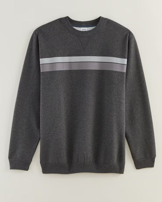 BLAIR John Blair Supreme Fleece Long-Sleeve Stripe Sweatshirt