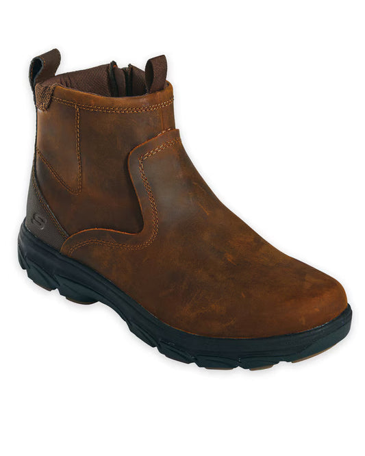 BLAIR Men's Skechers Relaxed-Fit Leather Side-Zip Boots