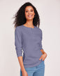 BLAIR Women's Top Long Sleeve Pointelle Henley Top 1 (Petite)