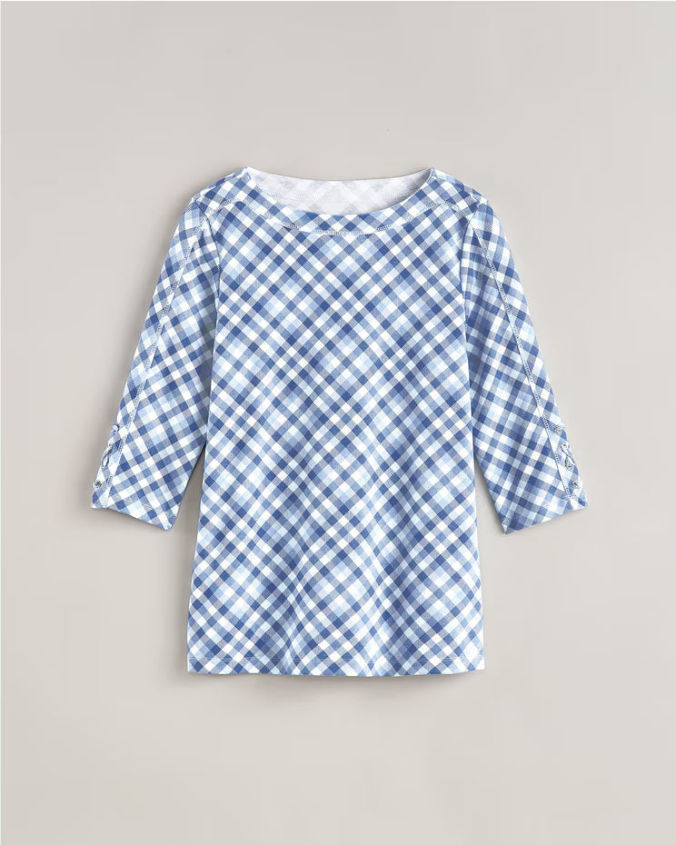 BLAIR Women's Tops Three-Quarter Sleeve Criss-Cross Sailor Top (Women Plus) - x4