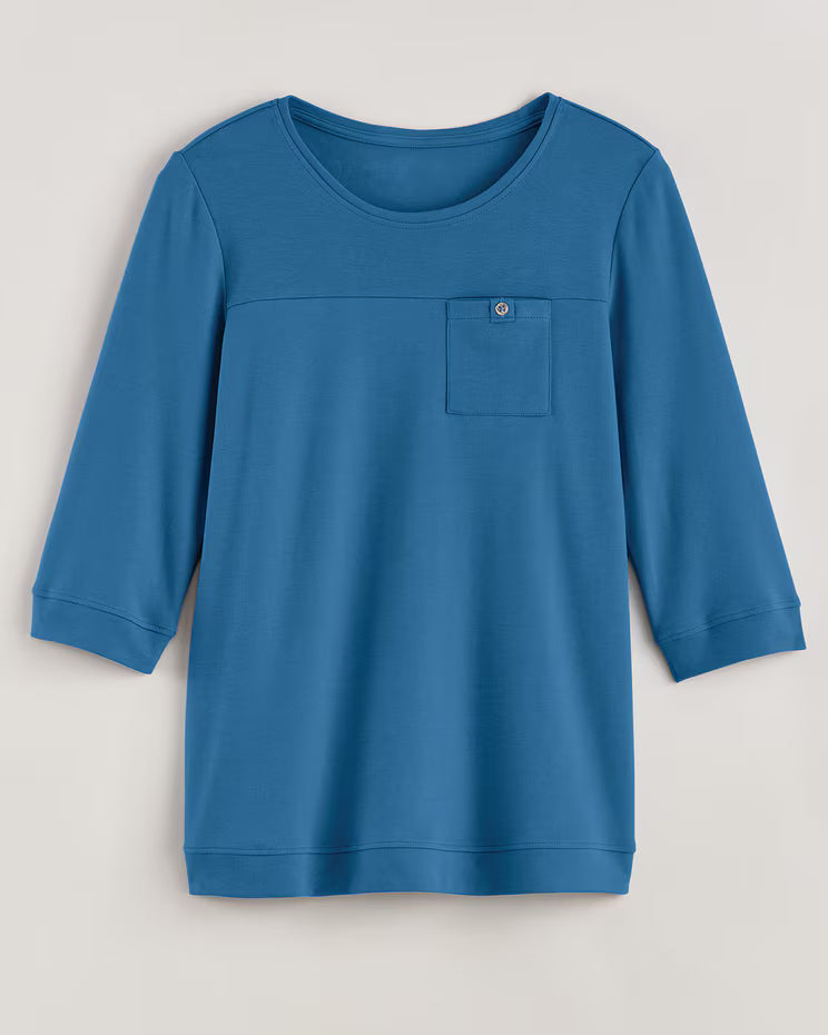 BLAIR Women's Tops Essential Knit Pocket Top (Misses) - x4