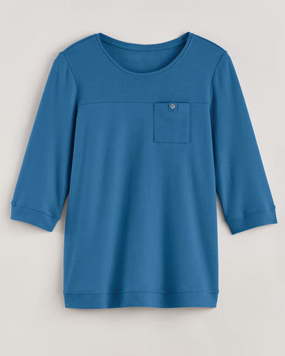 BLAIR Women's Tops Essential Knit Pocket Top (Misses) - x4