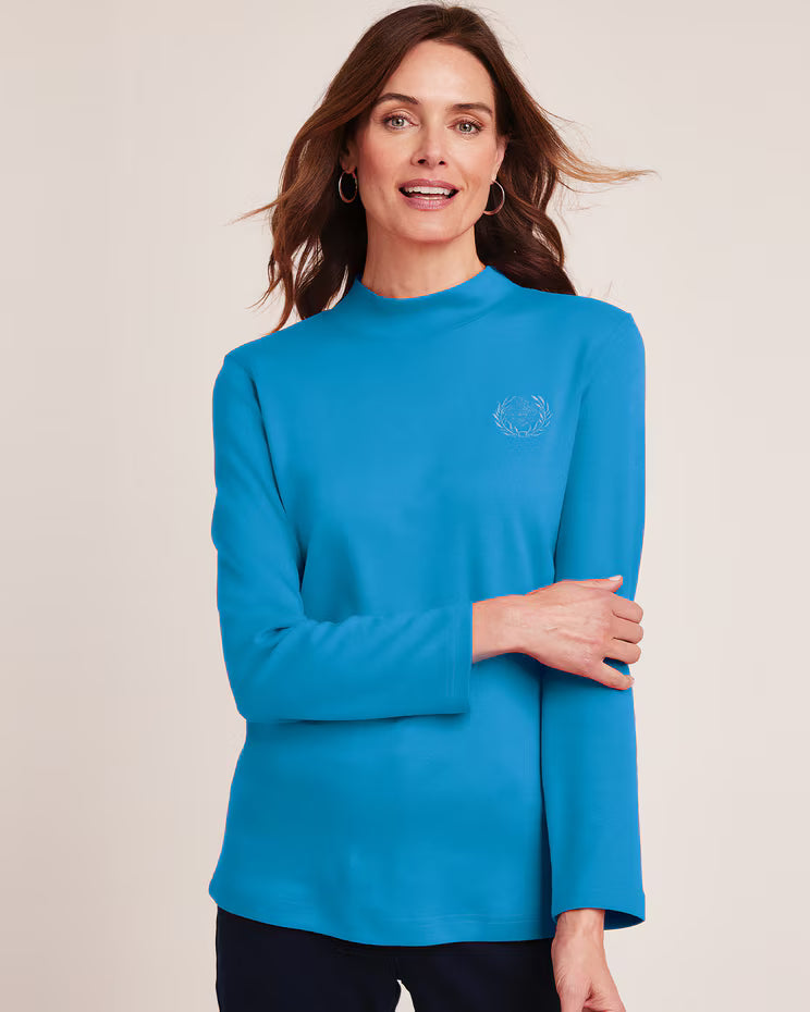 BLAIR Women's Tops Essential Knit Long Sleeve Mock Top 1 (Petite Short) - x5