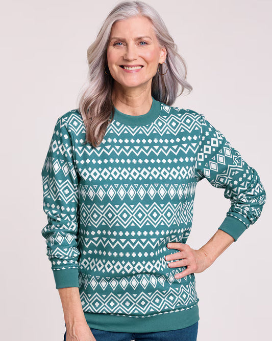 BLAIR Women’s Top Print Better-Than-Basic Fleece Sweatshirt 1 (Women Plus) - x3