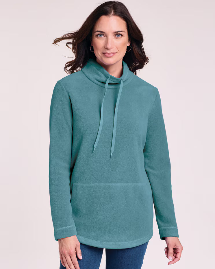 BLAIR Women’s Top Scandia Fleece Drawstring Mock Tunic (Women Plus) - x3