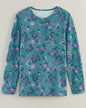 BLAIR Women's Tops Print Long Sleeve Pointelle Henley Top 1 (Misses) - x4