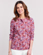 BLAIR Women's Tops Print Long Sleeve Pointelle Henley Top 1 (Misses) - x4