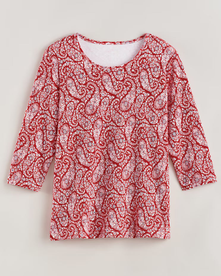 BLAIR Women's Tops Essential Knit Three-Quarter Sleeve Tee 1 (Misses) - x5
