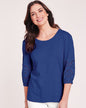 BLAIR Women's Tops Eyelet Textured Slub Knit Top (Misses) - x3