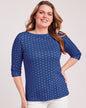 BLAIR Women's Tops Three-Quarter Sleeve Criss-Cross Sailor Top 1 (Misses) - x4