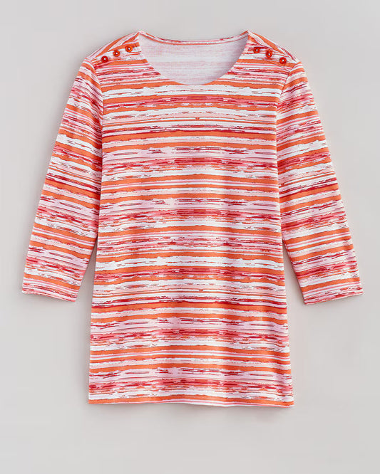 BLAIR Women's Tops Essential Knit Button-Trim Top (Women Plus) - x3