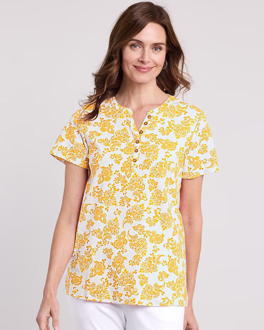 BLAIR Women's Tops Essential Knit Short Sleeve Henley 2 (Misses) - x4