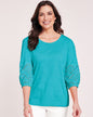 BLAIR Women's Tops Eyelet Textured Slub Knit Top (Misses) - x3