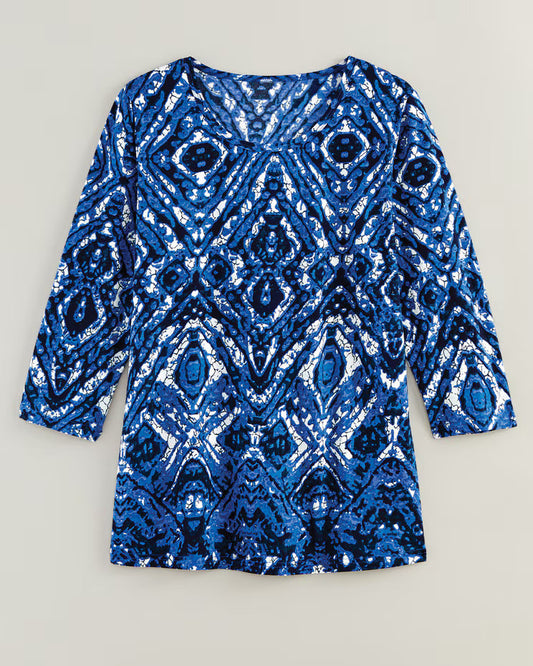 BLAIR Haband Women’s 3/4-Sleeve Print Artista Knit Top 1 (Women Plus) - x4