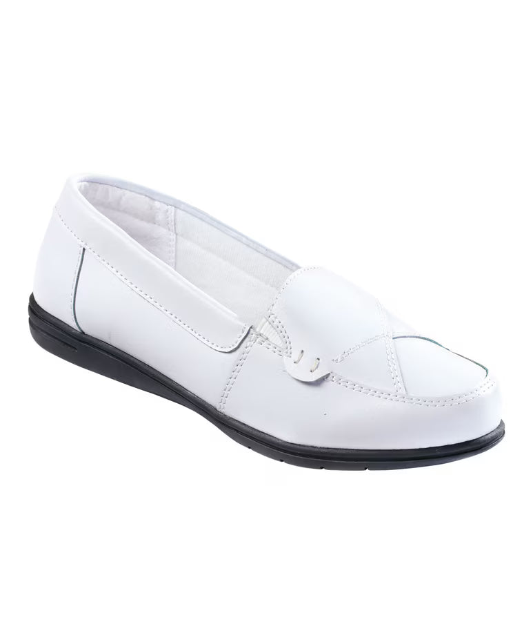 BLAIR Women’s Dr. Max Leather Loafers (White) - x2