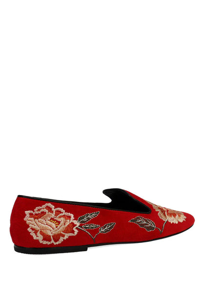 Natori Edda Suede Embroidered Loafer