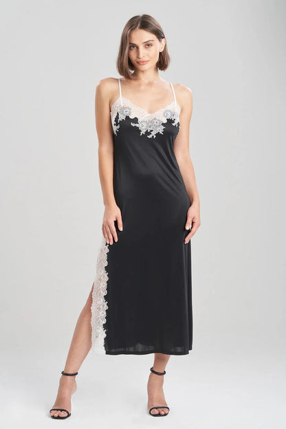 NATORI Enchant Lace Slit Slip Dress 2