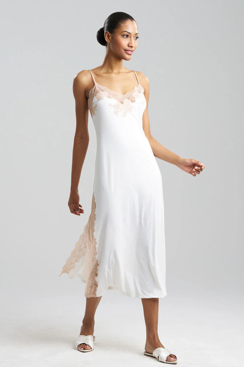 NATORI Enchant Lace Slit Slip Dress 1