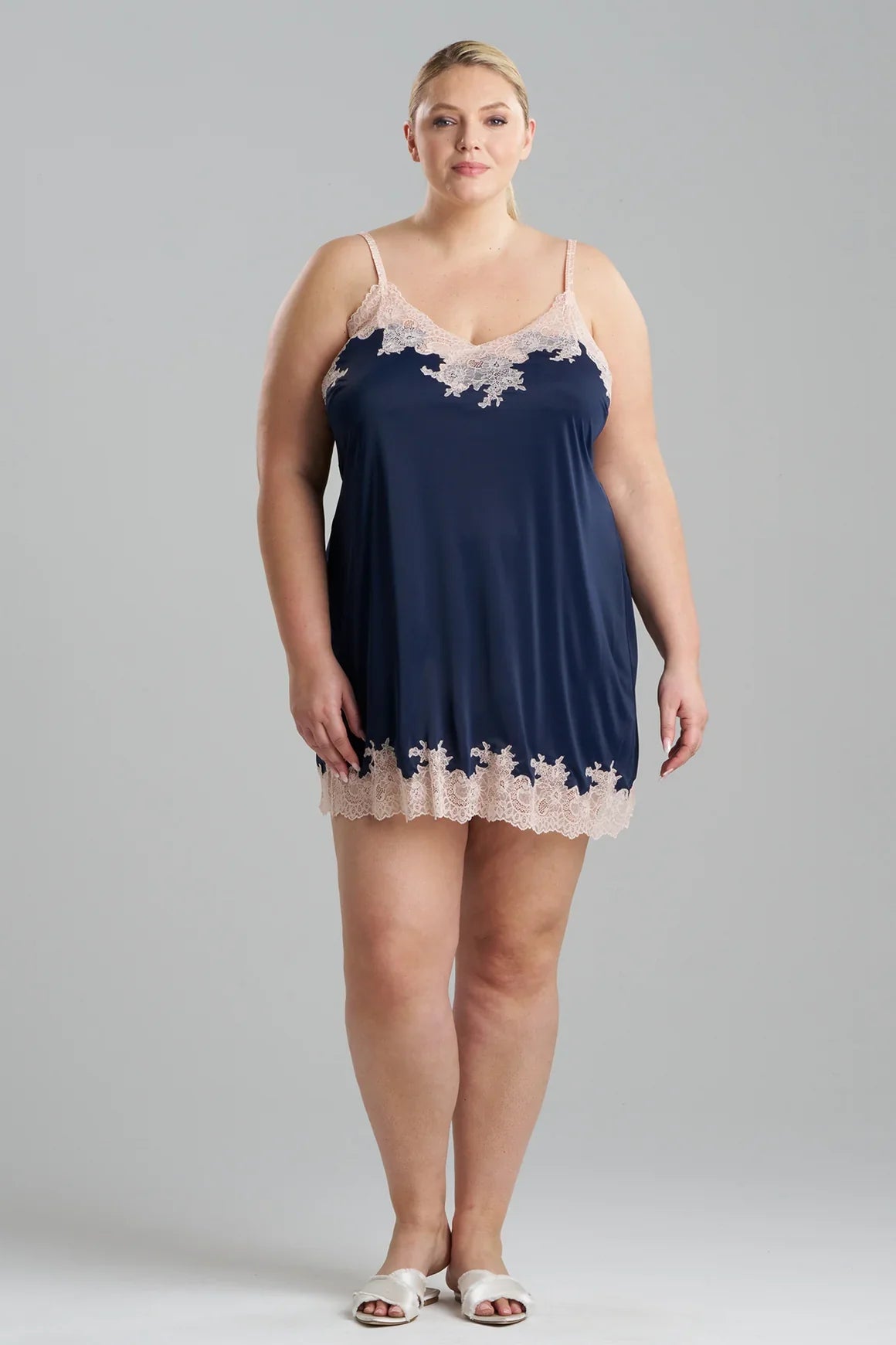 NATORI Enchant Lace Trim Chemise 2