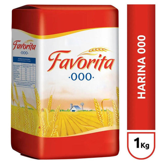 Pampa Direct Favorita Coarser 000 Wheat Flour Harina with Vitamins Excellent for Cooking and Baking, 1 kg / 2.2 lb