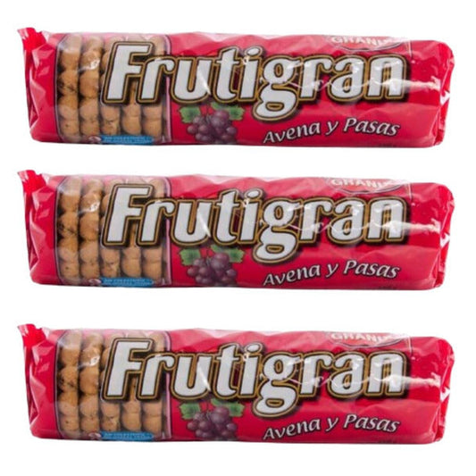 Pampa Direct Frutigran Avena y Pasas Sweet Cookies with Oats & Raisins, 250 g / 8.8 oz (pack of 3)