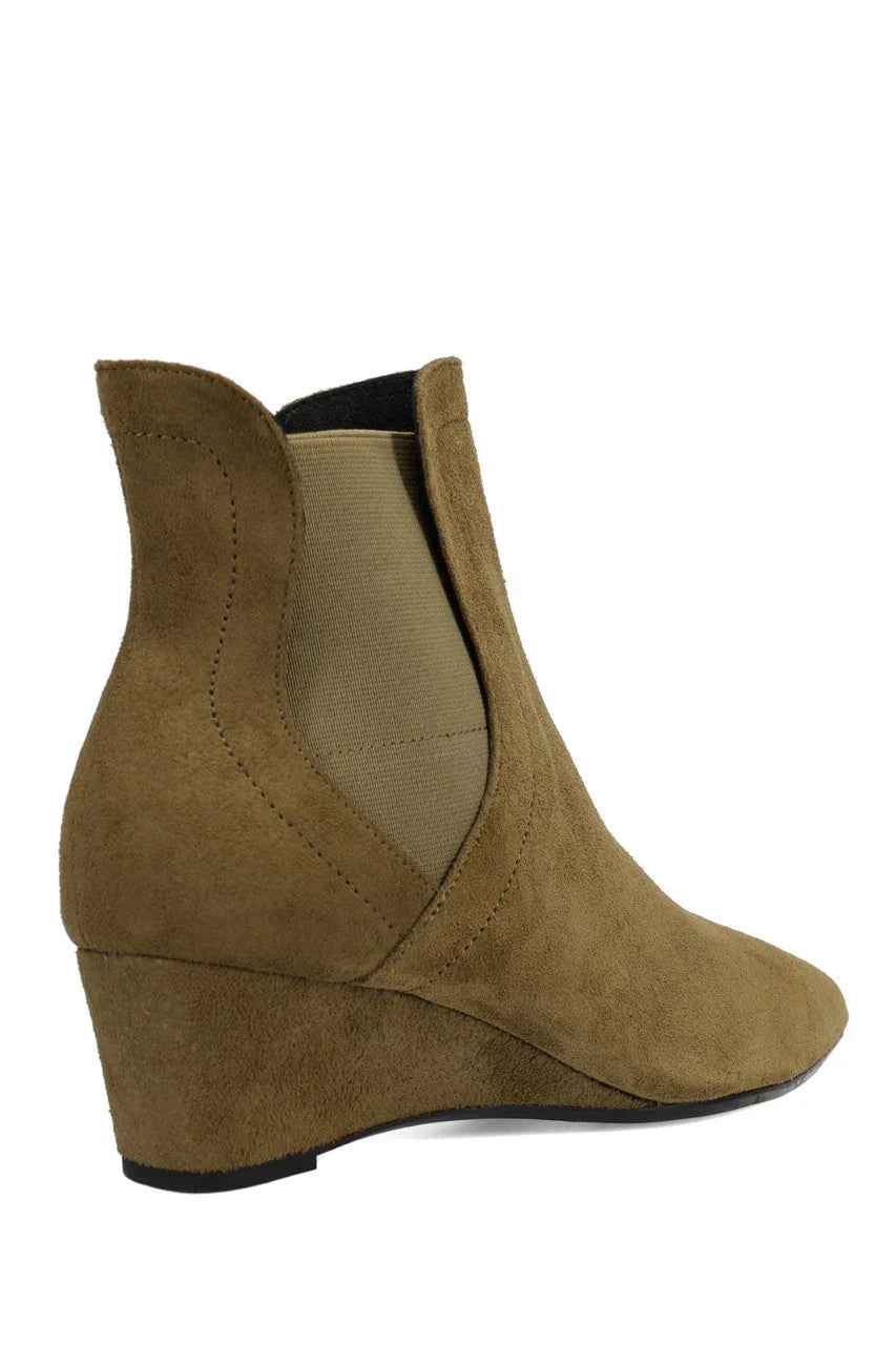 Natori Gaisha-Su Suede Wedge Bootie - Olive