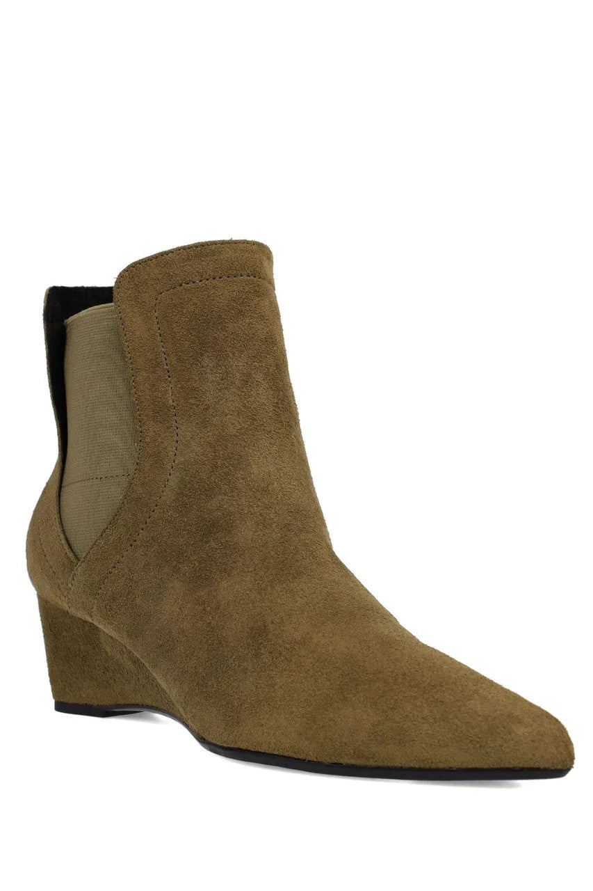 Natori Gaisha-Su Suede Wedge Bootie - Olive
