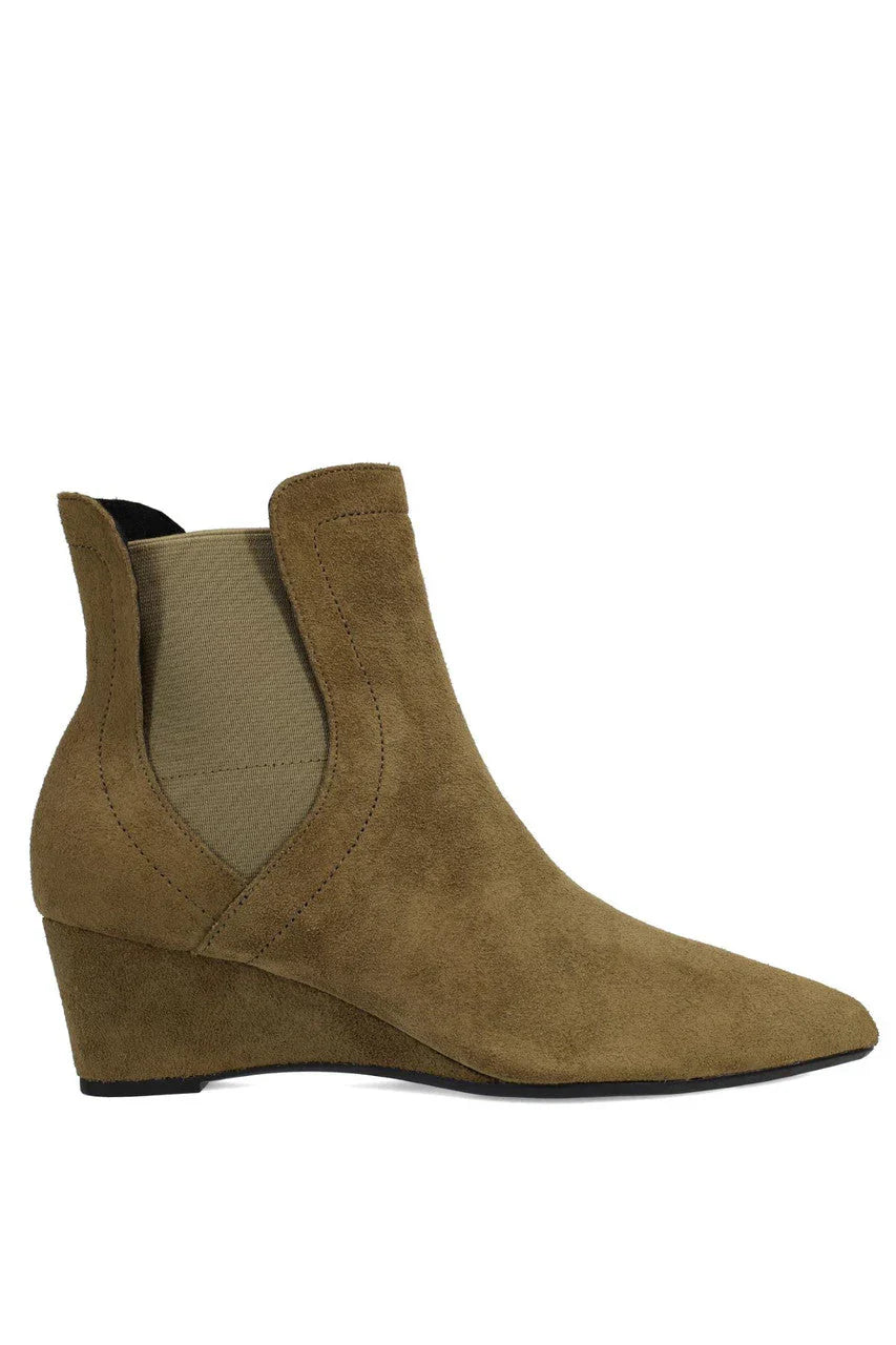 Natori Gaisha-Su Suede Wedge Bootie - Olive