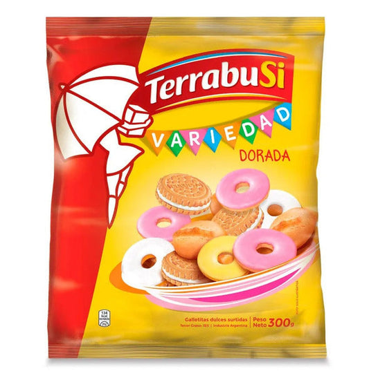 Pampa Direct Galletitas Terrabusi Variedad Dorada Assorted Vanilla Cookies Boca de Dama, Duquesa & Anillos, 300 g / 10.58 oz bag