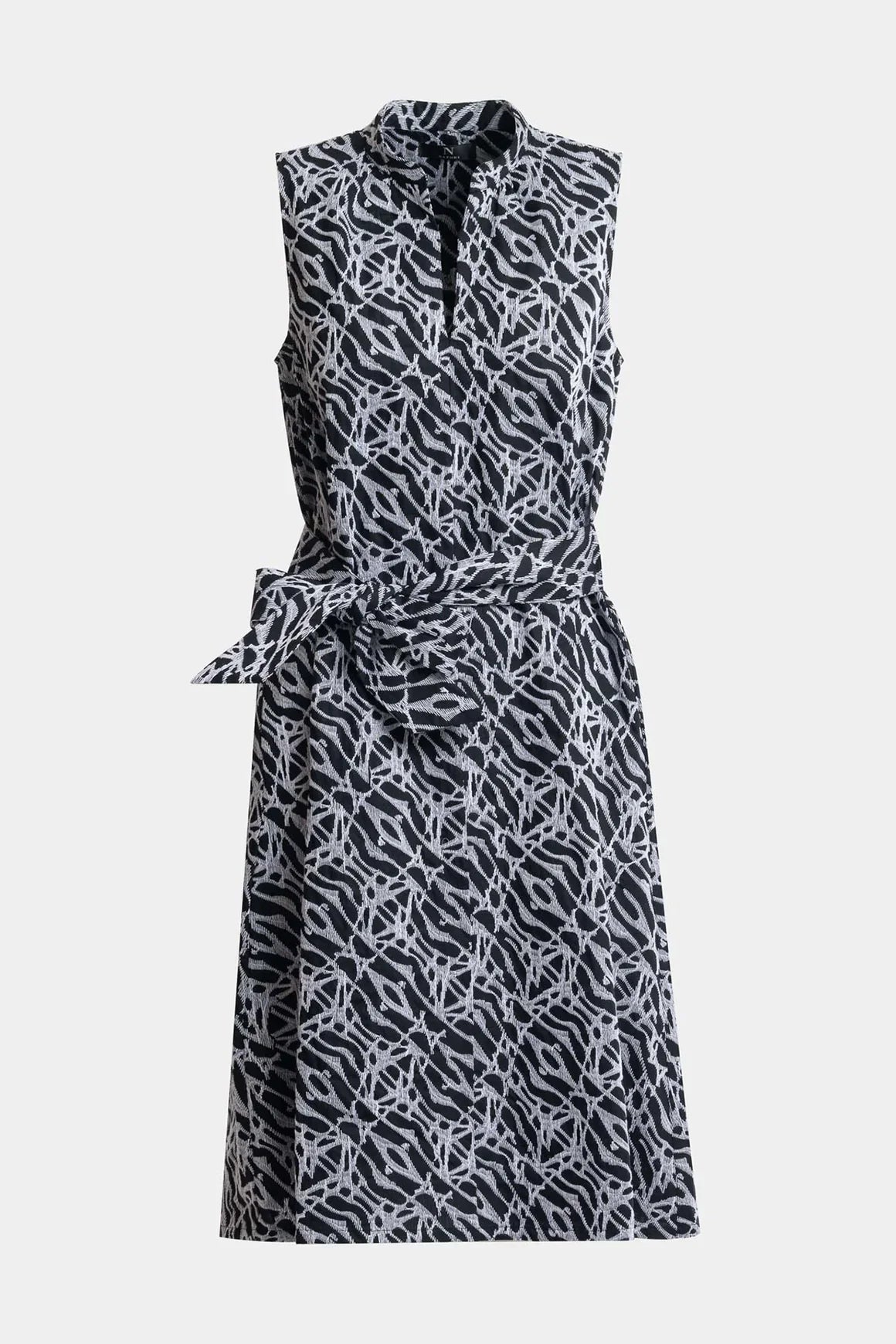 NATORI Geo Embroidered Cotton Poplin Mandarin Dress