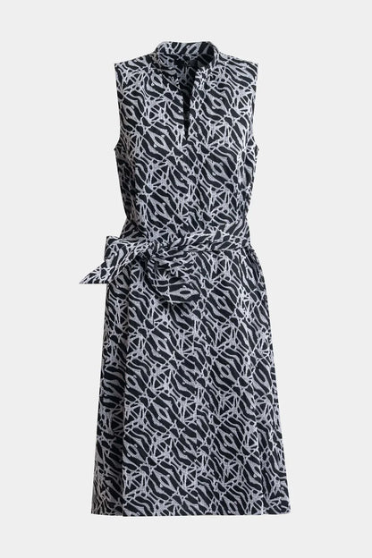 NATORI Geo Embroidered Cotton Poplin Mandarin Dress