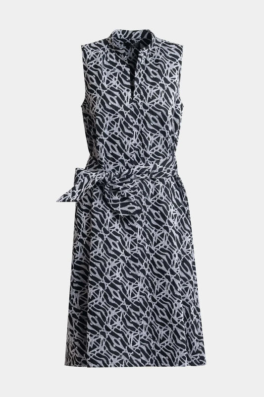 NATORI Geo Embroidered Cotton Poplin Mandarin Dress