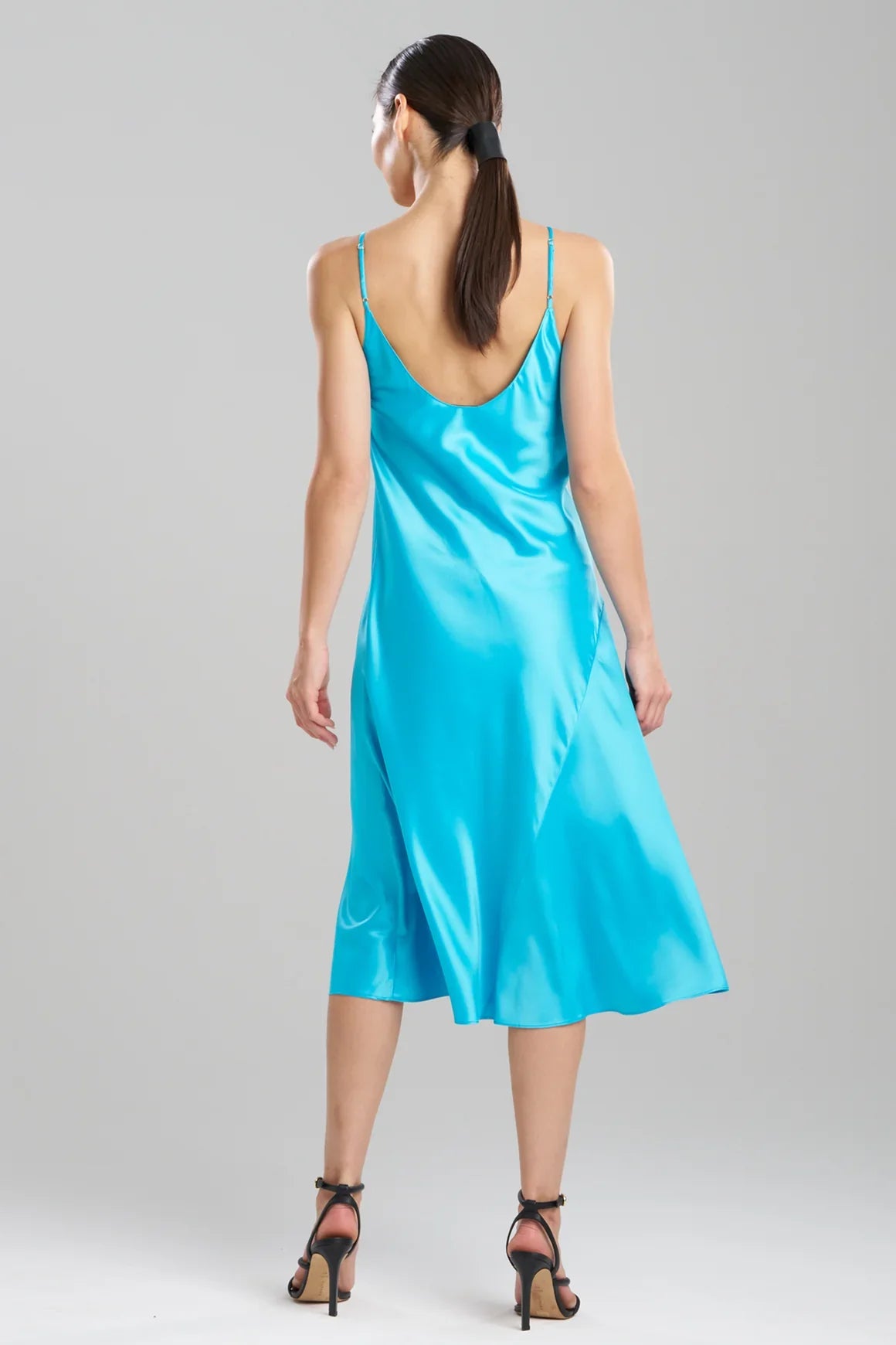 Natori Glamour Scoop Neck Slip Dress - Aqua Blue