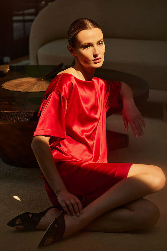 Natori Glamour Sleepshirt - Brocade Red