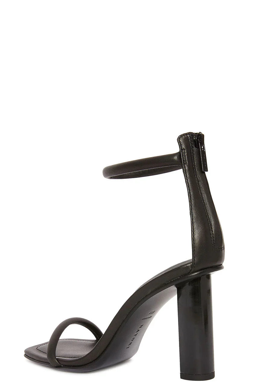 Natori Glow Nappa Leather Block Heel Sandal - Black