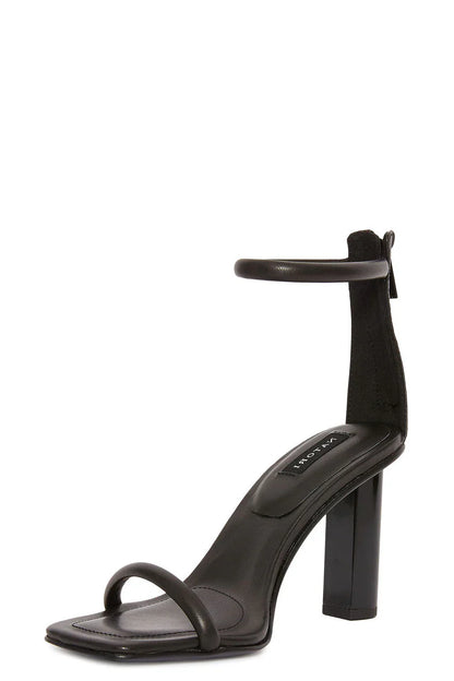 Natori Glow Nappa Leather Block Heel Sandal - Black
