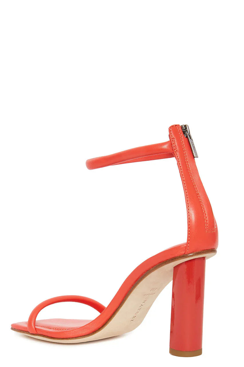 Natori Glow Nappa Leather Block Heel Sandal - Summer Red