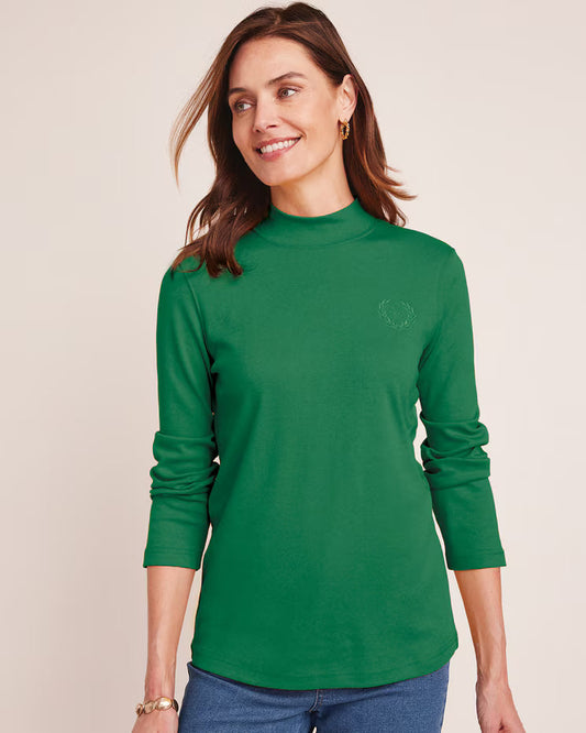 BLAIR Women's Tops Essential Knit Long Sleeve Mock Top 2 (Petite Short) - x5