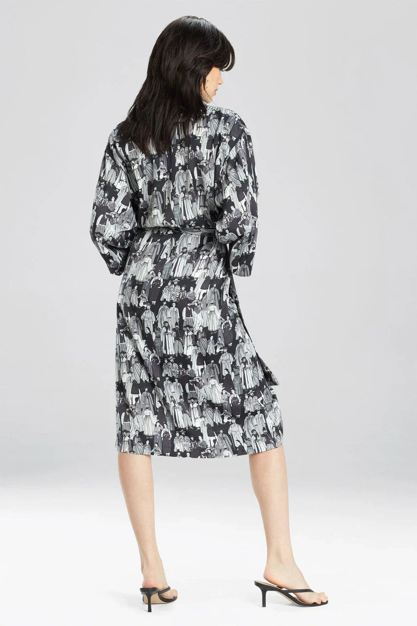 Natori Dynasty Robe - Black/Grey