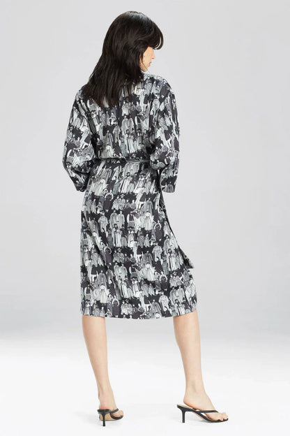 Natori Dynasty Robe - Black/Grey