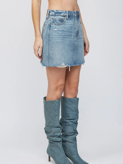 Ruby & Jenna Women's Denim Mini Skirt