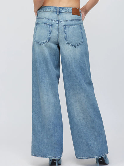 Ruby & Jenna Women's High Rise Wide Leg Pant